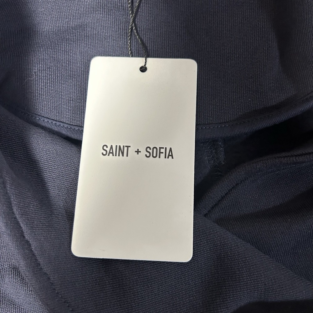 NEW Saint + Sofia Women's Cotton Biker Jacket - Navy/Red Stripe Size 12 - Picture 7 of 8